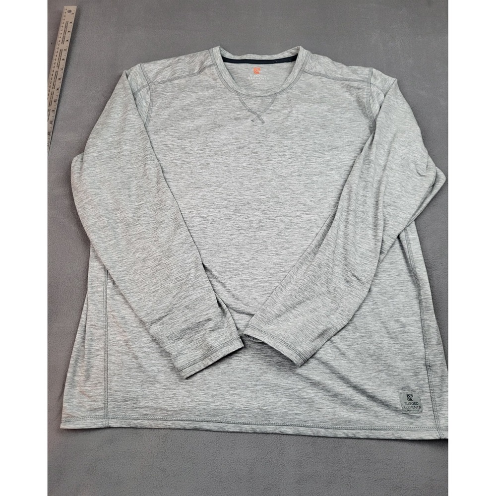 Rugged Element Shirt Mens 2XL Light Gray Crew Neck Utility Stretch Durable‎ Work